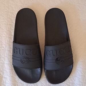 Gucci Ladies Rubber Sandel Black Size 42